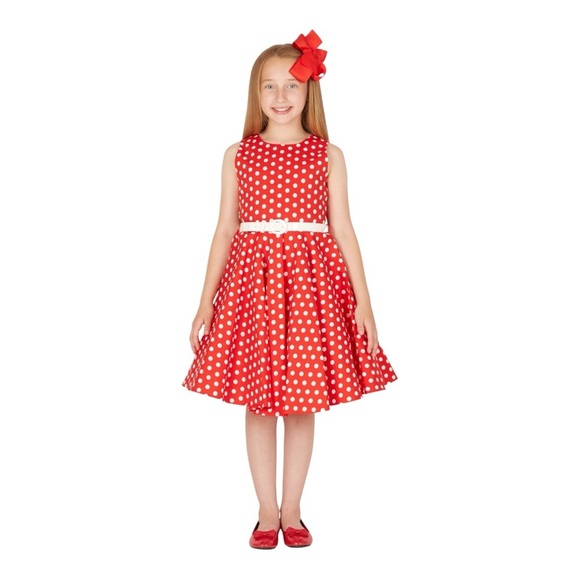 blackbutterfly Other - BlackButterfly Kids ‘Audrey’ Vintage Polka Dot 50’s Dress Red & White Sz 11-12